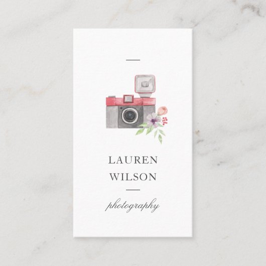 Waterverf Camera Fotografie Visitekaartje (Voorkant)