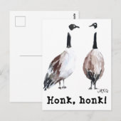Waterverf Canada Geese Honk Honk Briefkaart (Voorkant / Achterkant)