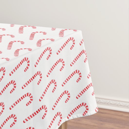 Waterverf Candy Cane-kerstpatroon Tafelkleed (Voorbeeld)