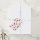 Waterverf Candy Cane Pattern Cadeaulabel (Met Touw)