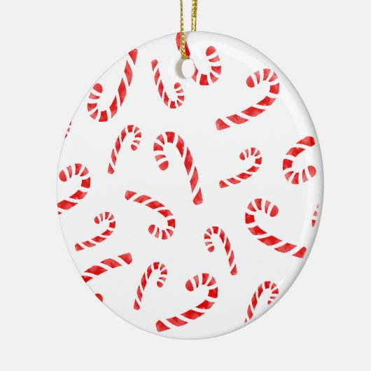 Waterverf Candy Cane Pattern Keramisch Ornament (Links)
