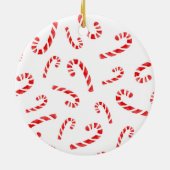 Waterverf Candy Cane Pattern Keramisch Ornament (Achterkant)