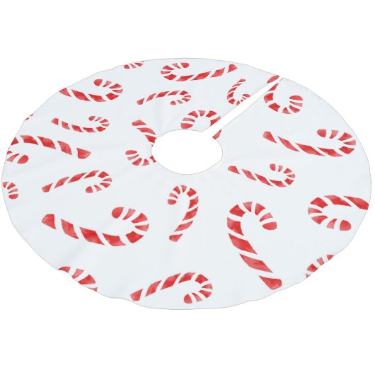 Waterverf Candy Cane Pattern Kerstboom Rok (Gekanteld)