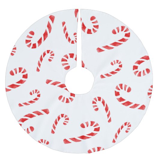 Waterverf Candy Cane Pattern Kerstboom Rok (Voorkant)