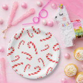 Waterverf Candy Cane Pattern Papieren Bordje (Feest)