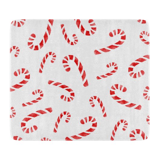 Waterverf Candy Cane Pattern Snijplank (Voorkant)