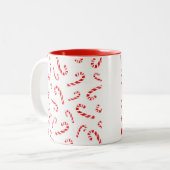 Waterverf Candy Cane Pattern Tweekleurige Koffiemok (Voorkant links)