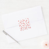 Waterverf Candy Cane Vierkante Sticker (Envelop)