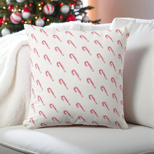 Waterverf Candy Cane White Modern Rood Feestelijk Kussen