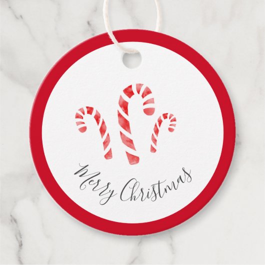 Waterverf Candy Canes Gift Labels (Voorkant)