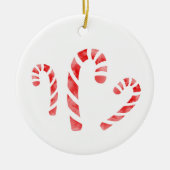Waterverf Candy Canes Keramisch Ornament (Voorkant)