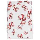 Waterverf Candy Canes kerst Medium Cadeauzakje (Voorkant)