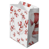 Waterverf Candy Canes kerst Medium Cadeauzakje (Achterkant Gekanteld)