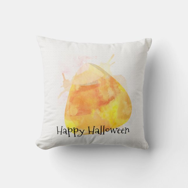 Waterverf Candy Corn Halloween Home Decor Kussen (Voorkant)
