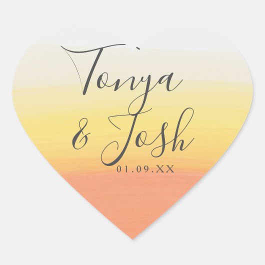 Waterverf Candy Corn Halloween Wedding Hart Sticker (Voorkant)