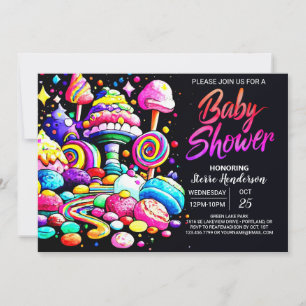 Waterverf Candyland Baby shower Kaart