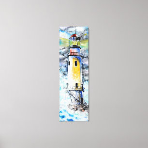 Waterverf canvas - vuurtoren - schilderen afdruk