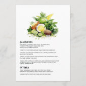 Waterverf Caraïben Bestemming Bruiloft Menu (Achterkant)