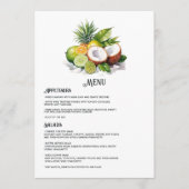 Waterverf Caraïben Bestemming Bruiloft Menu (Voorkant)