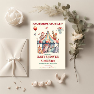 Waterverf Carnaval Baby shower Invitation Kaart