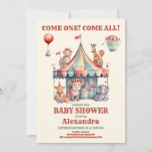 Waterverf Carnaval Baby shower Invitation Kaart (Voorkant)