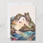 Waterverf Carraiboon Destination Wedding Invitati Kaart (Achterkant)