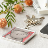 Waterverf Cartoon Elephant Sleutelhanger (Zijkant)