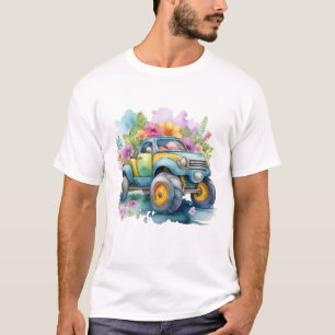 waterverf cartoon kunst met speed drive t-shirt