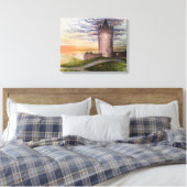Waterverf Castle, Doolin, Co. Clare Canvas Afdruk (Insitu (Slaapkamer))