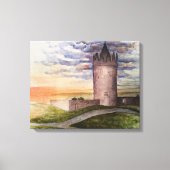 Waterverf Castle, Doolin, Co. Clare Canvas Afdruk (Voorkant)