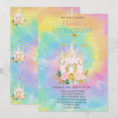 Waterverf Castle Flowers Tie Dye Birthday Kaart (Voorkant / Achterkant)