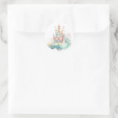 Waterverf Castle Ronde Sticker (Tas)