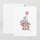Waterverf Cat Birthday Cadeau Briefkaart (Voorkant / Achterkant)