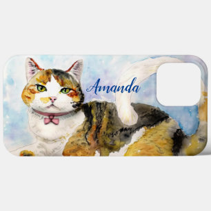 Waterverf Cat iPhone 13 Pro Max Hoesje
