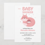 Waterverf Cat Gesponnen-effect Baby shower uitnodi Kaart (Voorkant / Achterkant)