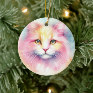 Waterverf Cat Keramisch Ornament