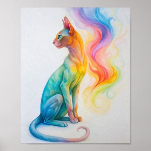 Waterverf Cat Poster (Voorkant)