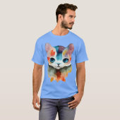 Waterverf cat retro t-shirt (Voorkant volledig)