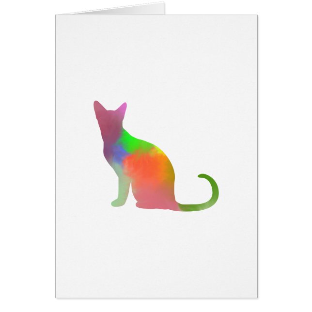 Waterverf Cat Silhouette (Voorkant)