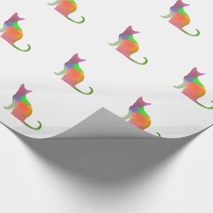 Waterverf Cat Silhouette Cadeaupapier