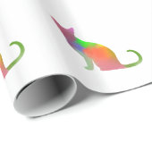 Waterverf Cat Silhouette Cadeaupapier (Rol Hoek)