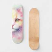 Waterverf Cat Skateboard (Voorkant)