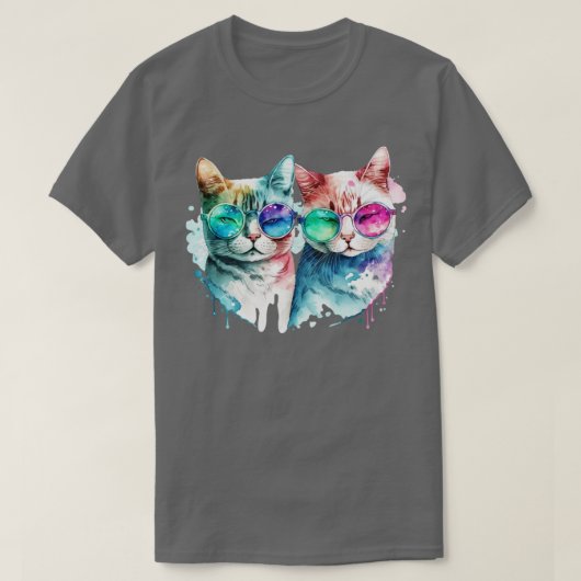 Waterverf Cat T-shirt (Design voorkant)