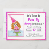 Waterverf Cavalier King Charles Cupcake Birthday Kaart (Voorkant)