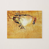 Waterverf Cedar Waxwing Bird Legpuzzel (Horizontaal)