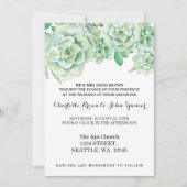 waterverf celadon succulent bruiloft kaart (Voorkant)