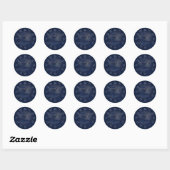 Waterverf Celestial Dark Blue Skies Ronde Sticker (Vel)