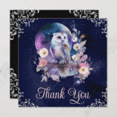 Waterverf Celestial Fantasy Owl Bedankkaart (Voorkant / Achterkant)