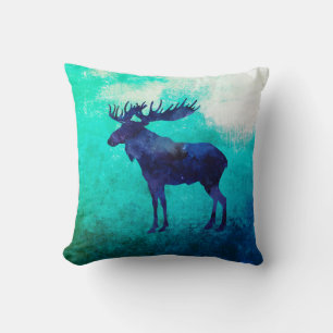 Waterverf Celestial Moose Silhouette Kussen
