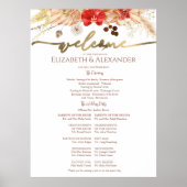 Waterverf Ceremonie Programma Sign Boho Floral Poster (Voorkant)